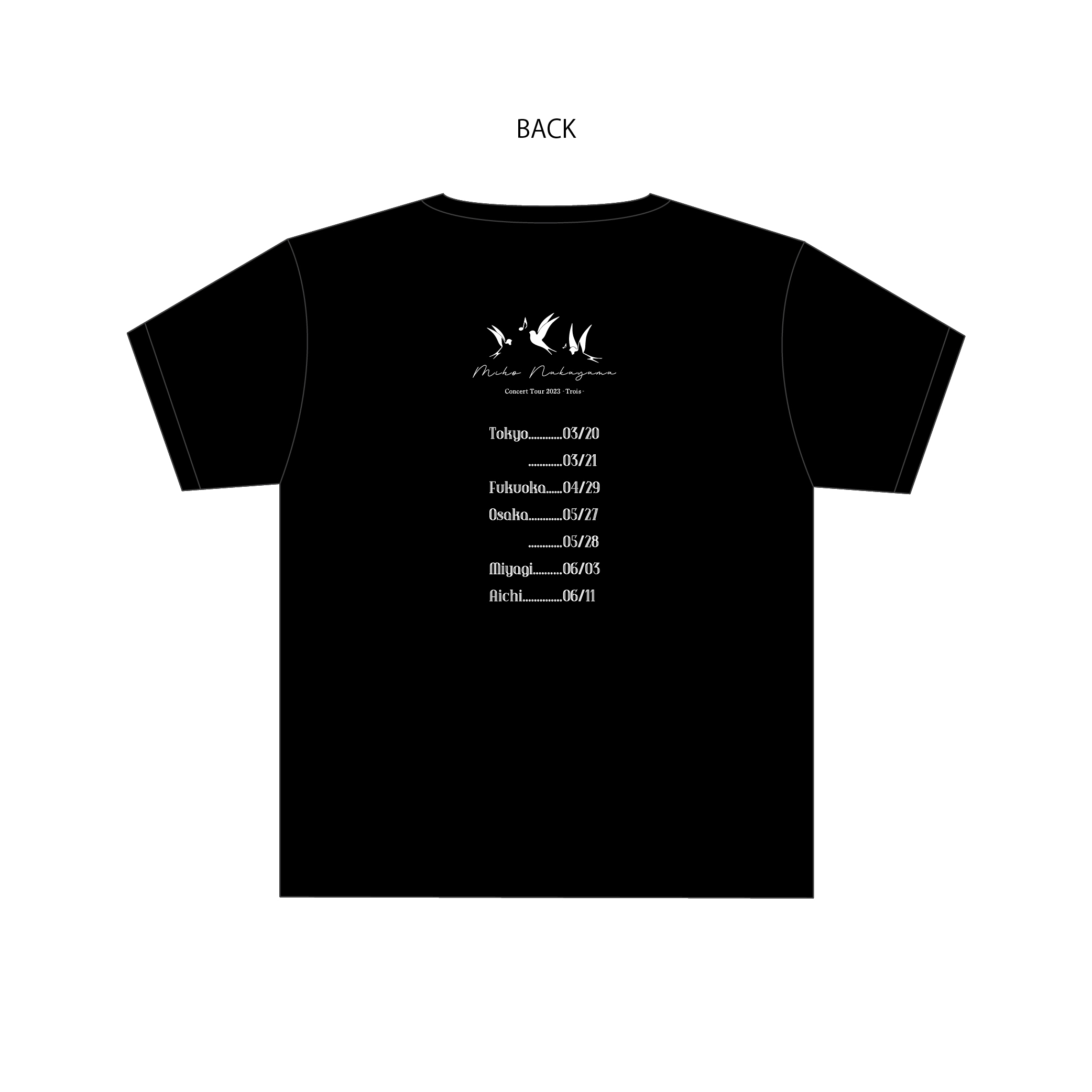 Miho Nakayama Concert Tour 2023 -Trois- フォトTシャツ BLACK