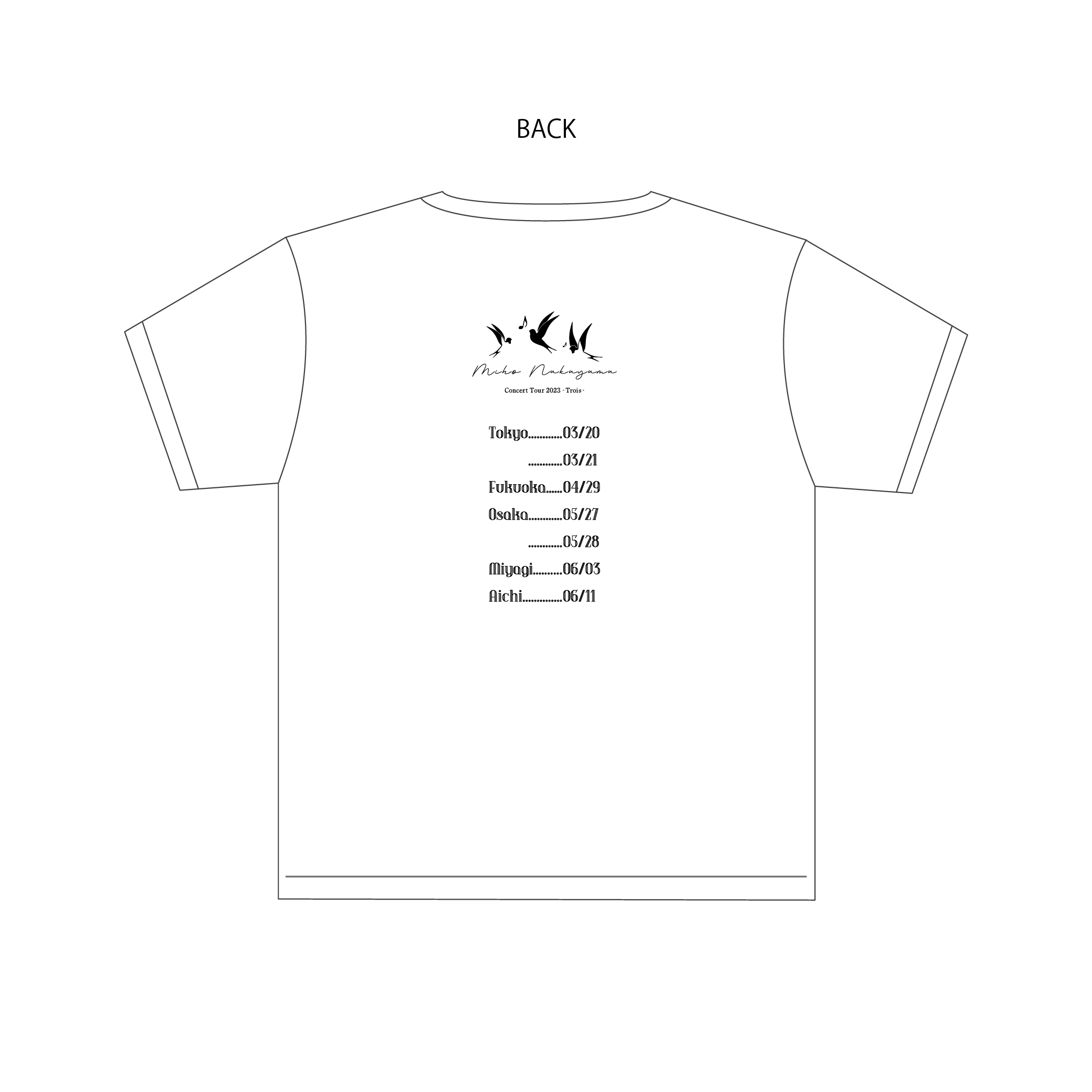 Miho Nakayama Concert Tour 2023 -Trois- フォトTシャツ WHITE
